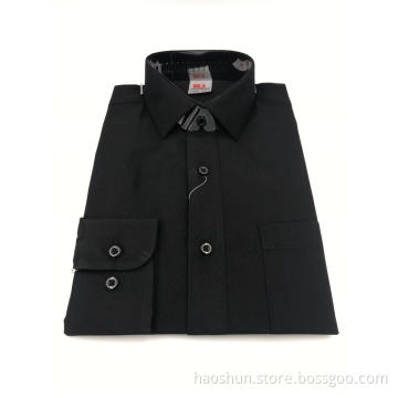 Good Price Solid Color Dark Black Dress Shirts
